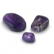 Naturstein Nugget Perlen Amethyst 5-11mm Purple